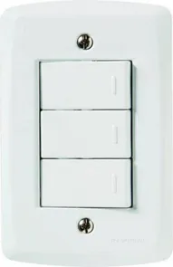Conjunto 3 Interruptores Simples 10a 250v 4x2 - Lux