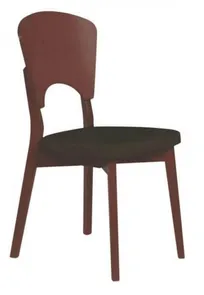 Cadeira De Madeira Tauari Tabaco Oslo Com Assento Estofado Preto Piazza