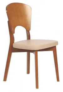Cadeira De Madeira Tauari Amêndoa Oslo Com Assento Estofado Bege Piazza
