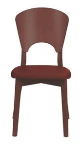 Cadeira De Madeira Tauari Tabaco Oslo Com Assento Estofado Café Piazza