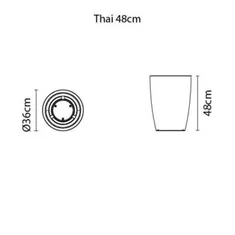 Vaso Thai Concreto 48 Cm Basic