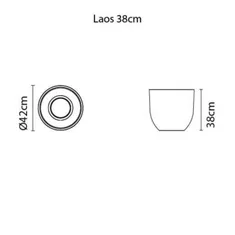 Vaso Laos 38cm Concreto Basic