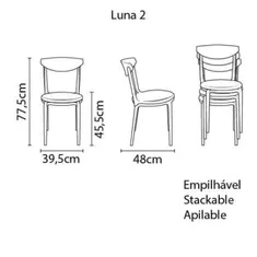 Cadeira Luna 2 Sem Braços Caramelo Com Base Bege Summa