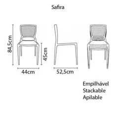 Cadeira Safira Sem Braços Em Polipropileno E Fibra De Vidro Azul Summa