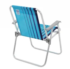 Cadeira De Praia Em Alumínio Alta Azul Tramontina Samoa