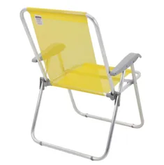 Cadeira De Praia Em Alumínio Amarelo Tramontina Creta Master