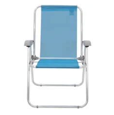 Cadeira De Praia Em Alumínio Azul Tramontina Creta Master