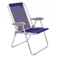 Cadeira De Praia Em Alumínio Com Assento Roxo Tramontina Creta Master