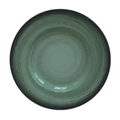 Prato Raso Rústico Verde Em Porcelana Decorada 27 Cm Tramontina