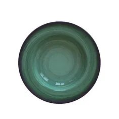 Prato Fundo Rústico Verde Em Porcelana Decorada 23 Cm Tramontina