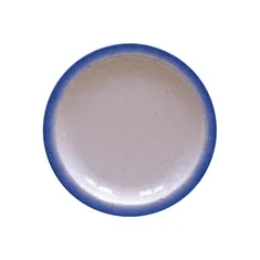 Prato Raso Rústico Azul Em Porcelana Decorada 28 Cm Tramontina