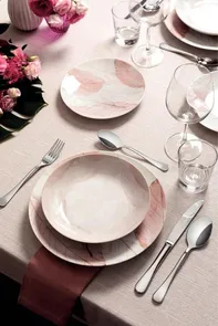 Aparelho de Jantar Rosé em Porcelana Decorada 20 Peças Tramontina