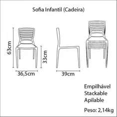 Cadeira Infantil Sofia Rosa