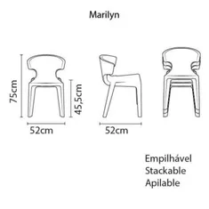 Cadeira  Marilyn Mariner Em Polietileno Sem Braços