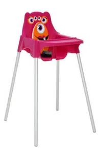 Cadeira Infantil Refeição Alta Rosa Monster
