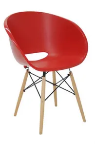 Cadeira Elena Vermelha Com Base 3d Summa