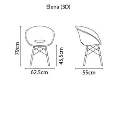 Cadeira Elena Vermelha Com Base 3d Summa