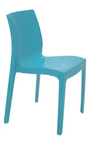 Cadeira Com Encosto Fechado Brilhosa Alice Summa Azul