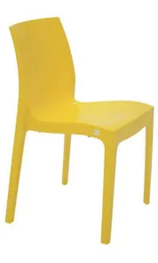 Cadeira Com Encosto Fechado Brilhosa Alice Summa Amarela