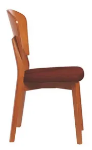 Cadeira De Madeira Tauari Amêndoa Oslo Com Assento Estofado Café Piazza