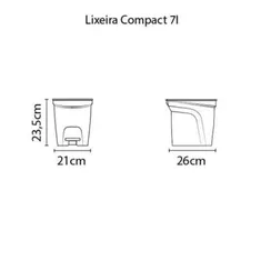 Lixeira Compact 7 Litros Cinza Basic
