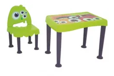 Conjunto De Mesa E Cadeira 2 Peças Monster Kids Verde/Lilás