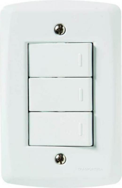 Conjunto 3 Interruptores Simples 10a 250v 4x2 - Lux