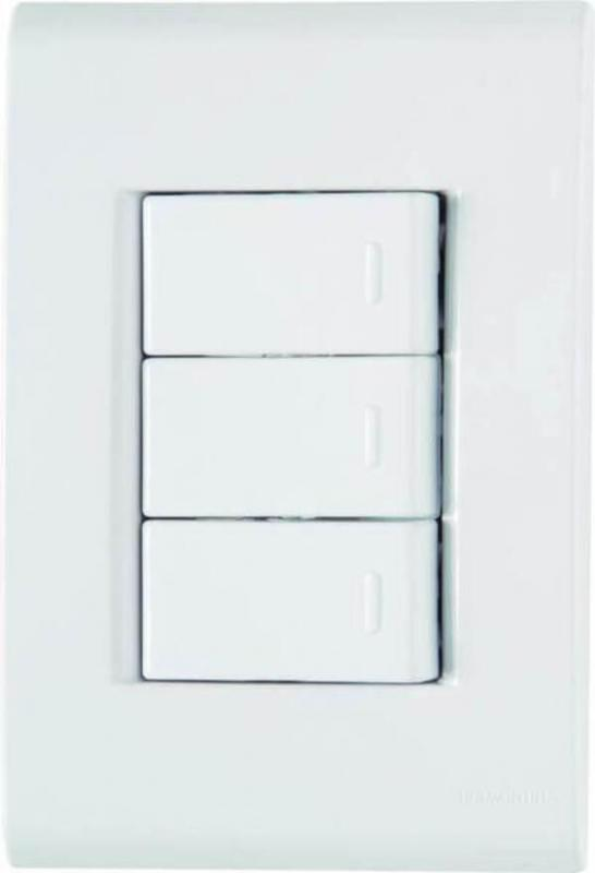 Conjunto 3 Interruptores Simples 10a 250v 4x2 - Liz