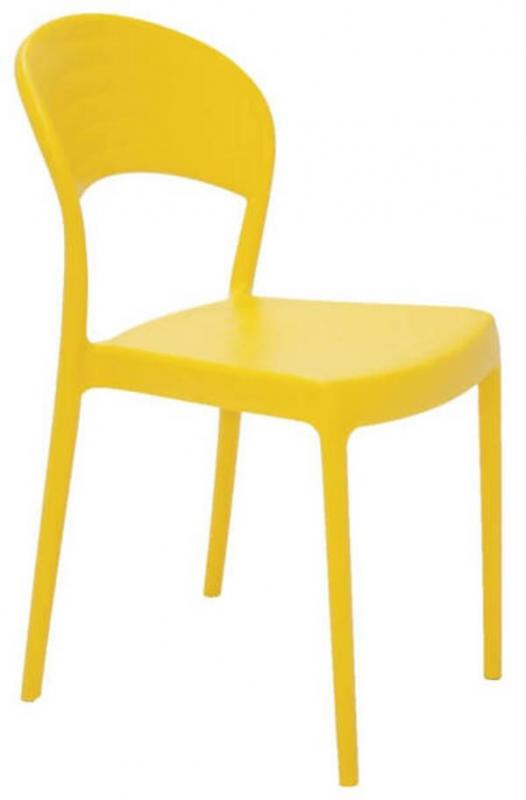 Cadeira Sissi Polipropileno/Fibra De Vidro Sem Braços Encosto Fechado Amarela Summa