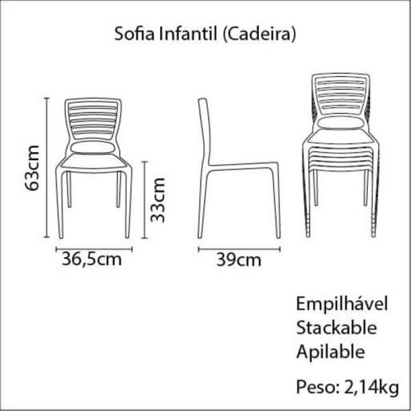 Cadeira Infantil Sofia Rosa