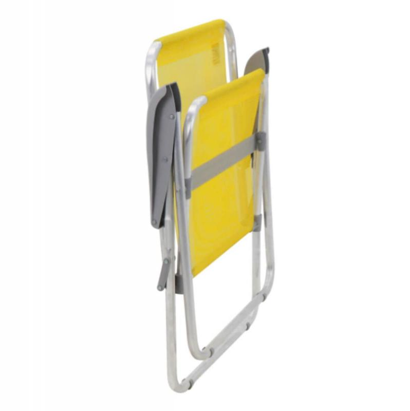 Cadeira De Praia Em Alumínio Amarelo Tramontina Creta Master