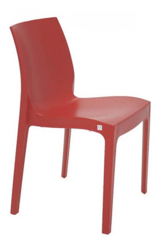 Cadeira Com Encosto Fechado Satinada Vermelha Alice Summa