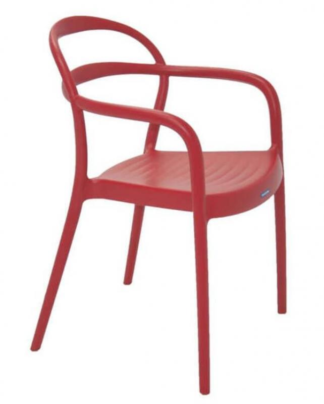 Cadeira Com Encosto Vazado Vermelha Sissi