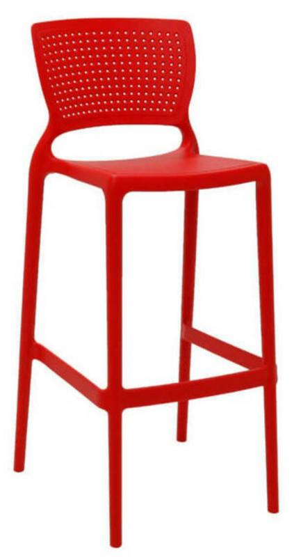 Cadeira Safira Alta Bar Vermelha Summa