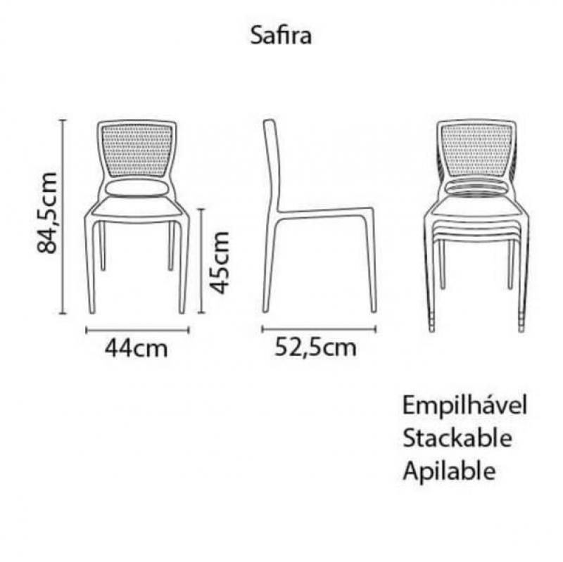 Cadeira Safira Sem Braço Branca Summa