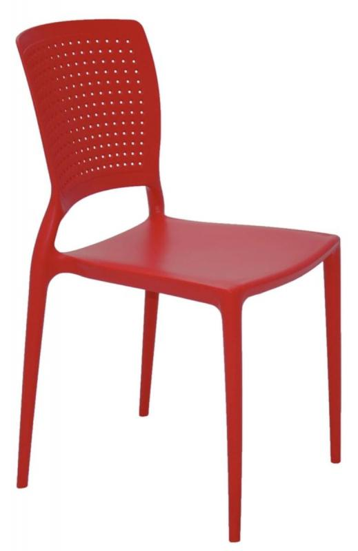 Cadeira Sem Braço Vermelha Safira