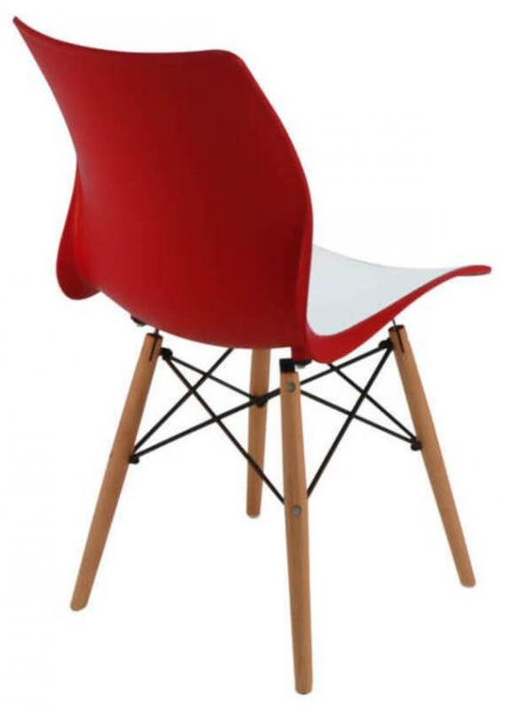 Cadeira Maja Vermelha E Branca Com Base 3d Summa