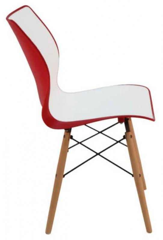 Cadeira Maja Vermelha E Branca Com Base 3d Summa