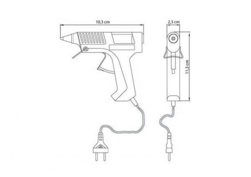 Pistola Elétrica Para Cola Quente Corpo Injetado 10-12 W