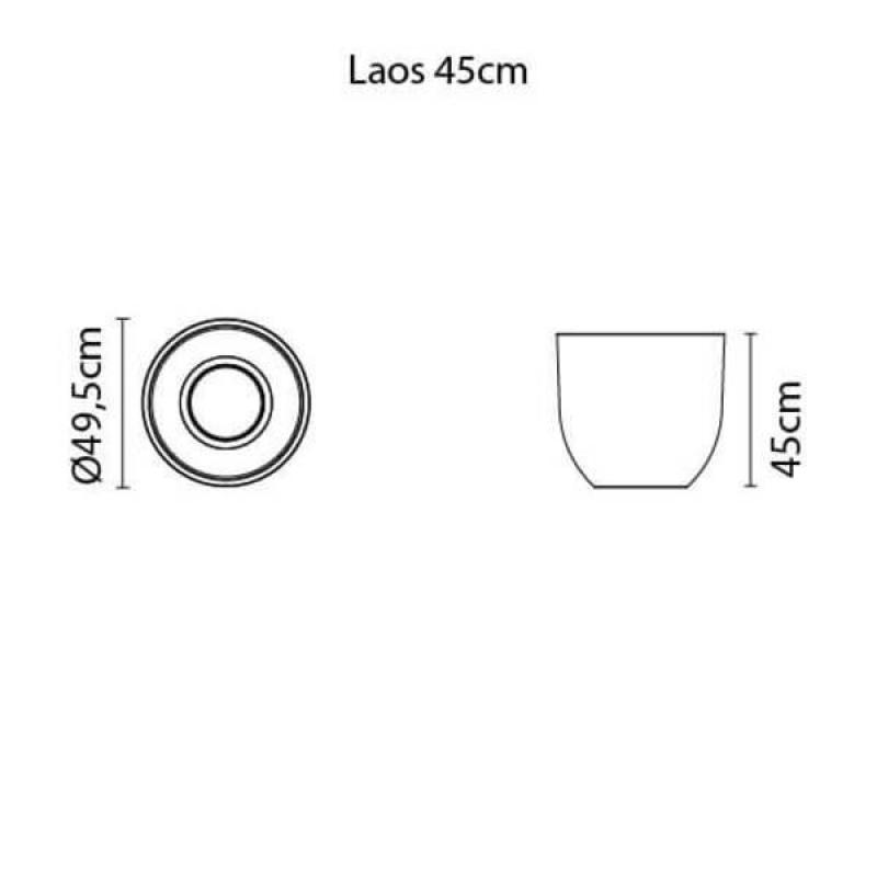 Vaso Laos Concreto 45cm Basic